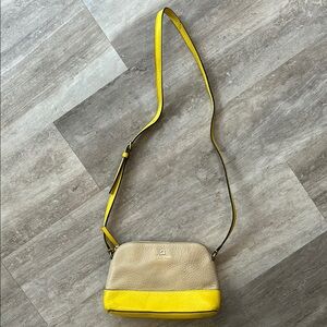 Yellow and Tan Leather Kate Spade Crossbody Bag